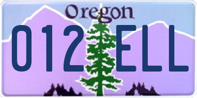 OR license plate 012ELL