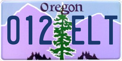 OR license plate 012ELT