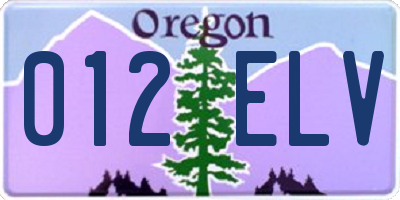 OR license plate 012ELV