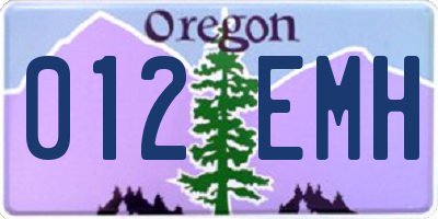 OR license plate 012EMH
