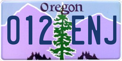 OR license plate 012ENJ