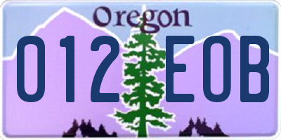 OR license plate 012EOB