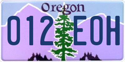 OR license plate 012EOH