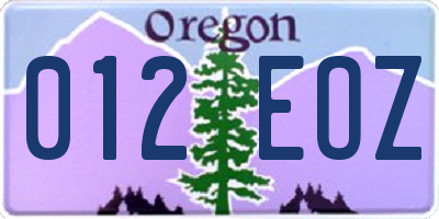 OR license plate 012EOZ