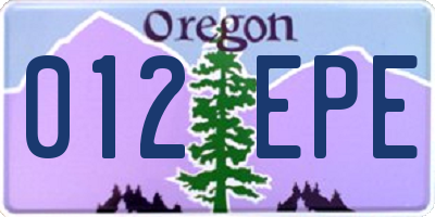OR license plate 012EPE