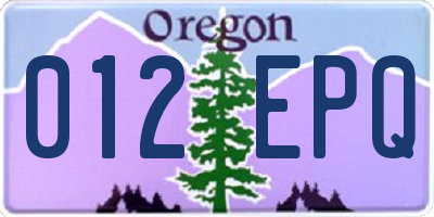 OR license plate 012EPQ