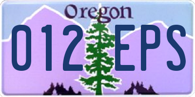 OR license plate 012EPS