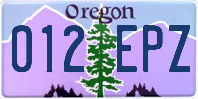 OR license plate 012EPZ