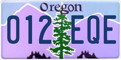 OR license plate 012EQE