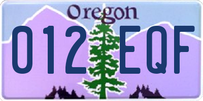 OR license plate 012EQF