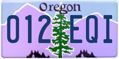 OR license plate 012EQI