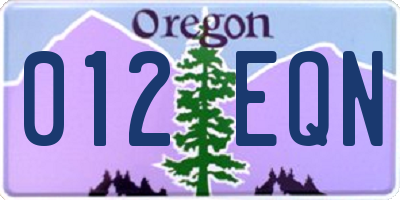 OR license plate 012EQN