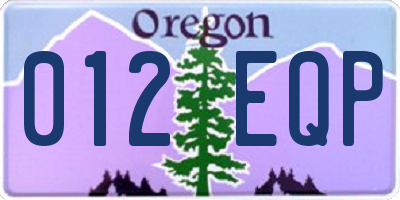 OR license plate 012EQP