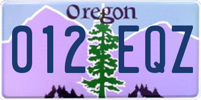 OR license plate 012EQZ