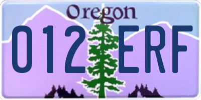 OR license plate 012ERF