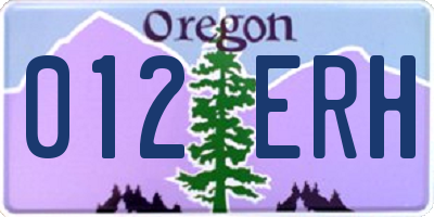 OR license plate 012ERH