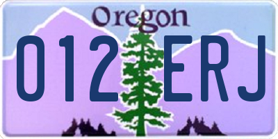 OR license plate 012ERJ