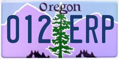 OR license plate 012ERP