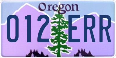 OR license plate 012ERR