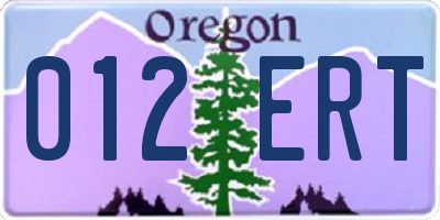 OR license plate 012ERT