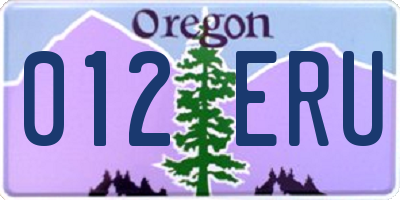 OR license plate 012ERU