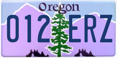 OR license plate 012ERZ