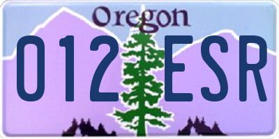 OR license plate 012ESR