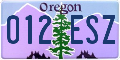 OR license plate 012ESZ