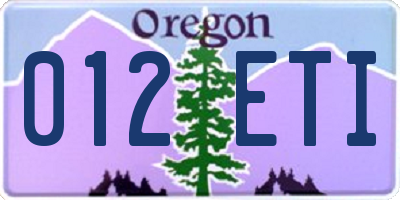 OR license plate 012ETI
