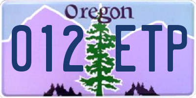 OR license plate 012ETP