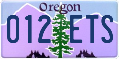 OR license plate 012ETS