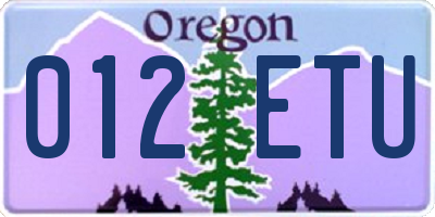 OR license plate 012ETU