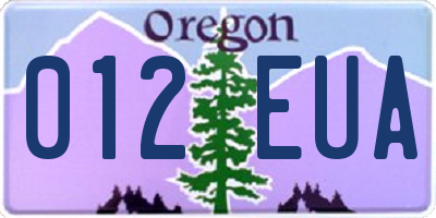 OR license plate 012EUA