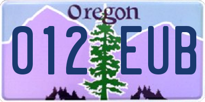 OR license plate 012EUB