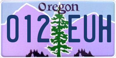 OR license plate 012EUH