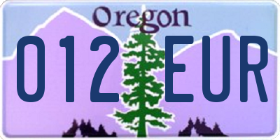 OR license plate 012EUR