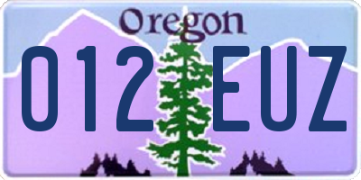 OR license plate 012EUZ