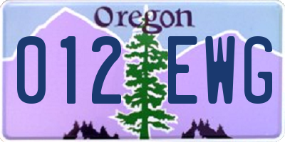 OR license plate 012EWG