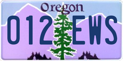 OR license plate 012EWS