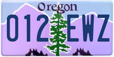 OR license plate 012EWZ