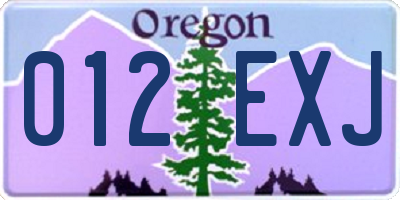 OR license plate 012EXJ