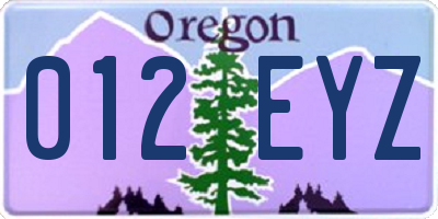 OR license plate 012EYZ