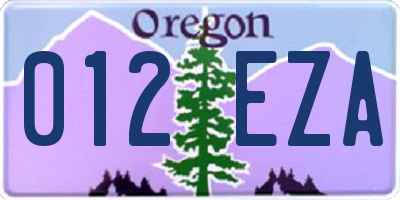 OR license plate 012EZA