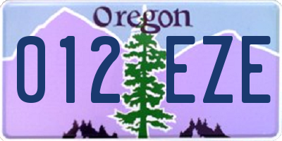 OR license plate 012EZE