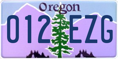 OR license plate 012EZG