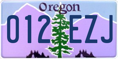 OR license plate 012EZJ