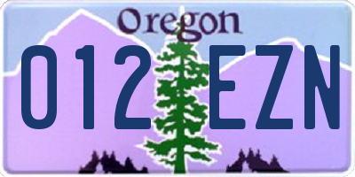 OR license plate 012EZN