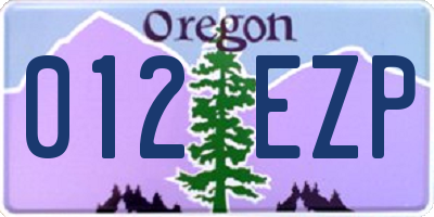 OR license plate 012EZP