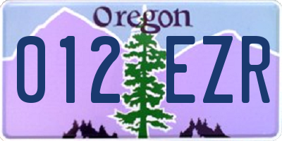 OR license plate 012EZR
