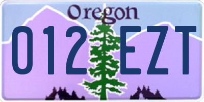 OR license plate 012EZT